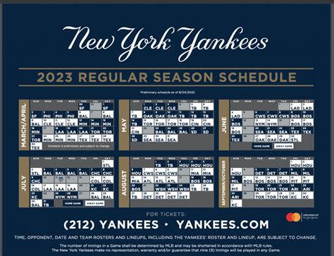 COM PREFERRED BY TIME, OPPONENT, DATE AND TEAM ROSTERS AND LINEUPS, INCLUDING THE <b>YANKEES</b>’ ROSTER AND LINEUP, ARE SUBJECT TO CHANGE. . New york yankees schedule 2023 printable